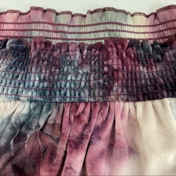 𝅺AMERICAN Eagle Multi Tie-Dye Velvet Off Shoulder Long Sleeve Top - Picture 11 of 14